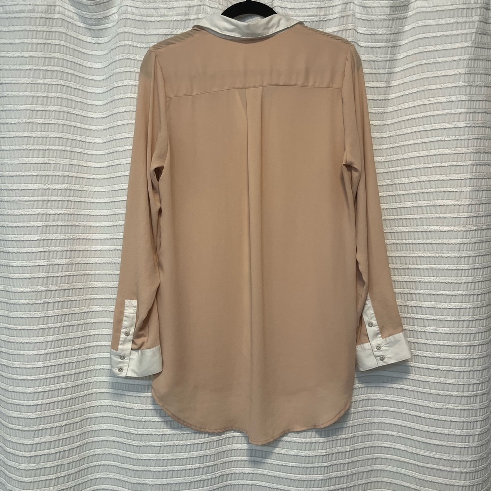 Free People Button Down Blush and White Blouse - Picture 3 of 5